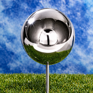 Edelstahlkugel am Stab Durchmesser 10 cm