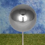 Edelstahlkugel am Stab Durchmesser 10 cm