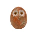 Eule aus Marmor poliert Höhe 7,5 cm orange