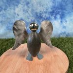 Steinengel micro - Basalt eiförmig, Oberfläche lackiert