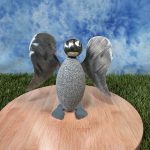 Steinengel micro - Basalt eiförmig, Oberfläche unbehandelt