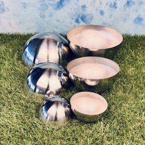 Edelstahl Halbkugeln - je 2 x 8 cm, 13 cm und 18 cm Durchmesser